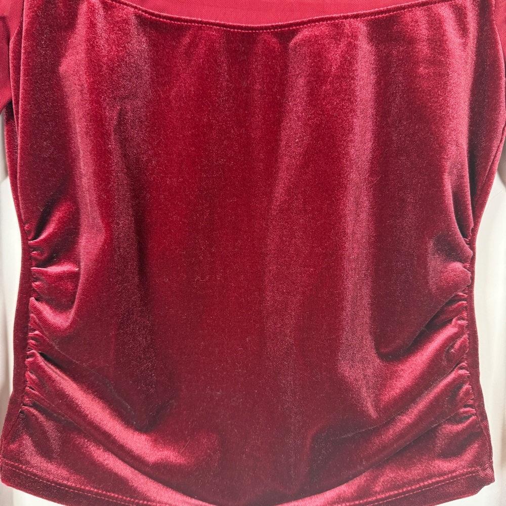 Wild Fable Velour Burgundy Long Sleeve Top - Picture 2 of 6